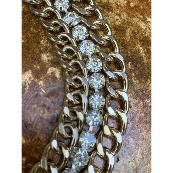 RJ Graziano Necklace Womens Gold Chain with Crystals Statement Piece - Picture 11 of 12